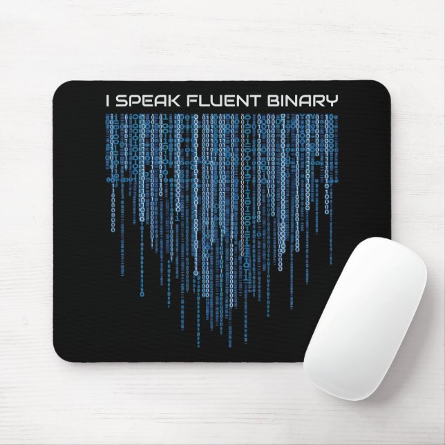 Mousepad Código binário azul (Com mouse)
