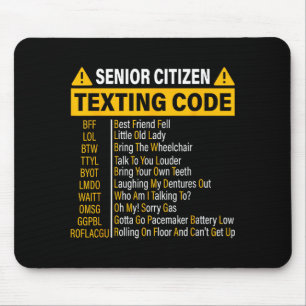 Mousepad Código de SMS para Idoso Divertido Pessoas Idosas