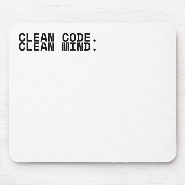 Mousepad Código Limpo Mente Limpa Mouse Técnico Minimalista (Frente)