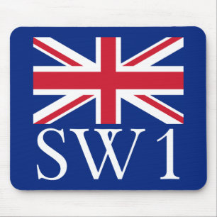 Mousepad Código postal SW1 de Londres com Union Jack