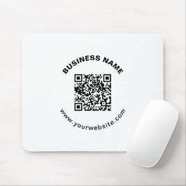 Mousepad Código QR com Nome da Empresa Texto Circular em Ne
