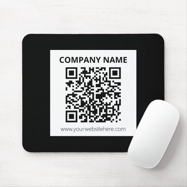 Mousepad Código QR editável e Design personalizável simples (Com mouse)
