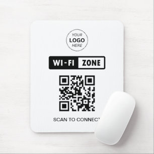 Mousepad Código QR Logotipo de empresa Wifi Digitalização p