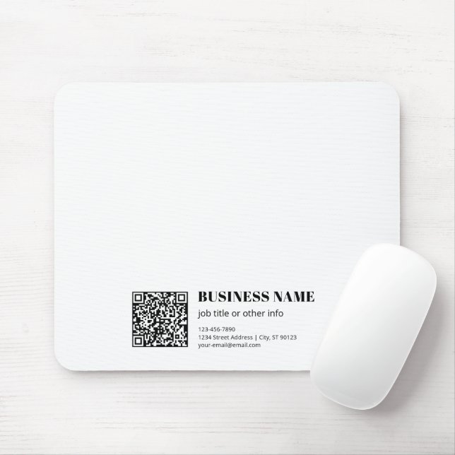 Mousepad Código QR personalizado e texto retrô-moderno edit (Com mouse)