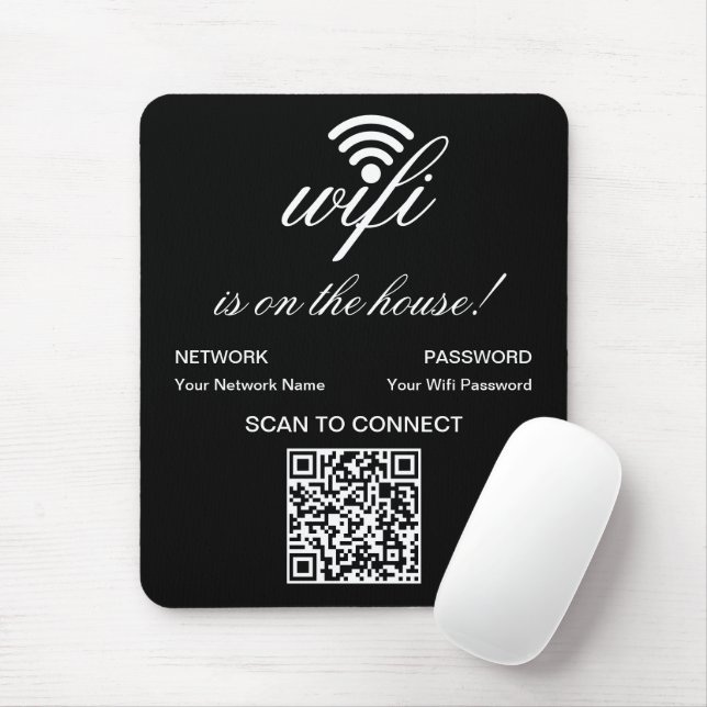 Mousepad Código QR Personalizado Wifi Internet Scan para Co (Com mouse)
