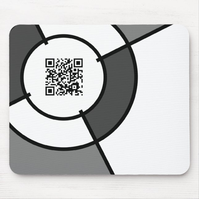 Mousepad código QR preto e branco (Frente)