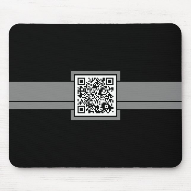 Mousepad código QR profissional : faixa de cinza (Frente)