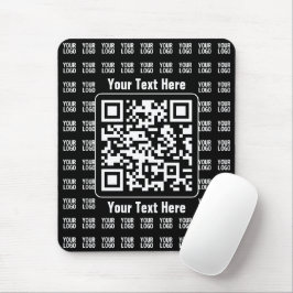 Mousepad Código QR promocional (editável) com padrão de log