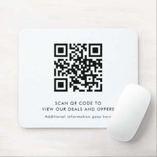 Mousepad Código QR Simples Promoção Empresarial Moderna