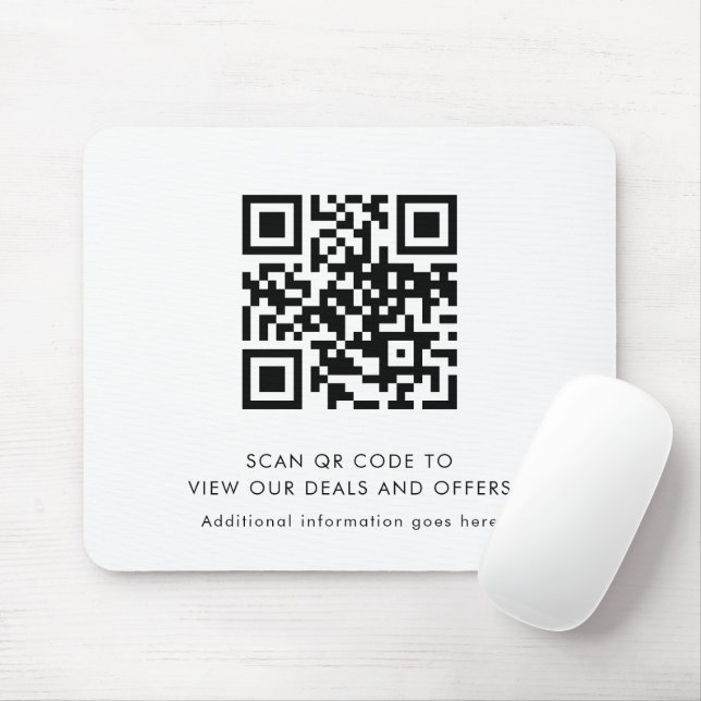 Mousepad Código QR Simples Promoção Empresarial Moderna (Com mouse)