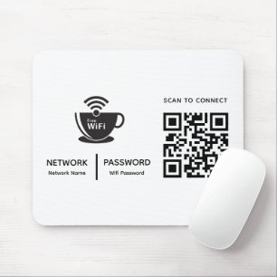 Mousepad Código QR Wifi Digitalização para conectar logotip