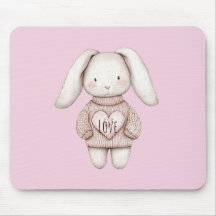 Coelhinho Bonito Rosa Suéter de Coração Rosa