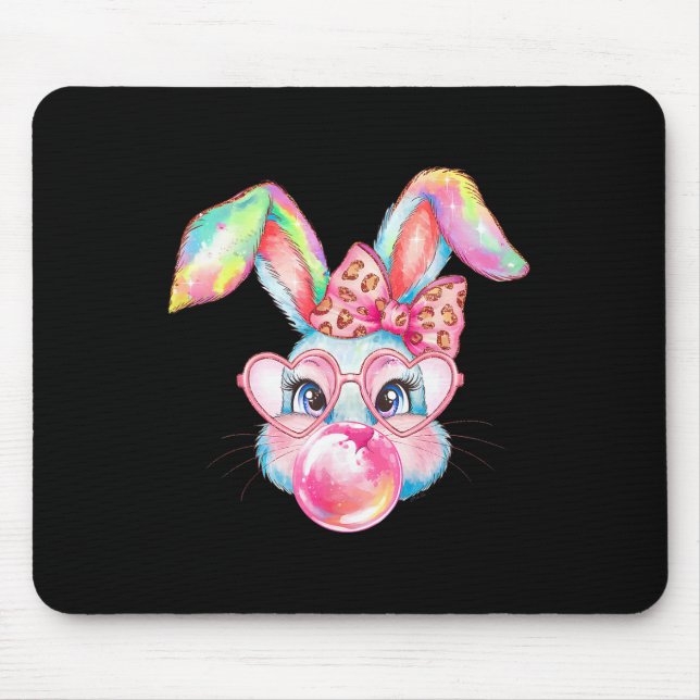 Mousepad Coelhinho de Coelho Soprando Felz pascoa de Bolha  (Frente)