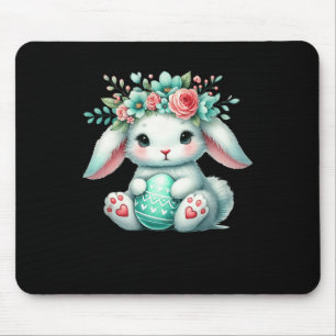 Mousepad Coelhinho De Páscoa Com Meninas De Coroa Flores Fl