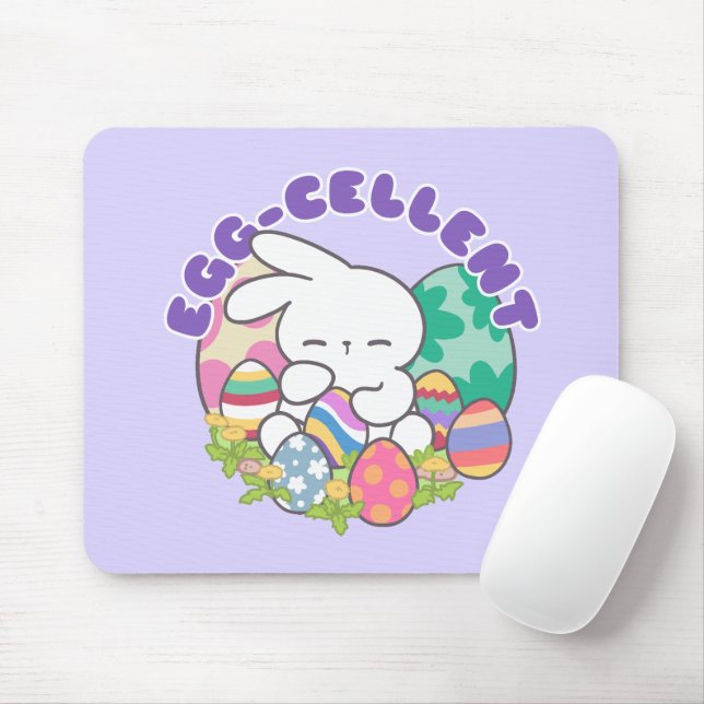 Mousepad Coelhinho e Ovos de Páscoa sorridentes - Primavera (Com mouse)