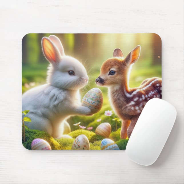 Mousepad Coelhinho e ventre com ovos de Páscoa (Com mouse)