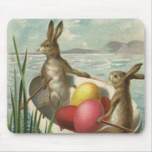 Mousepad Coelhinhos da Páscoa do Victorian do vintage em u