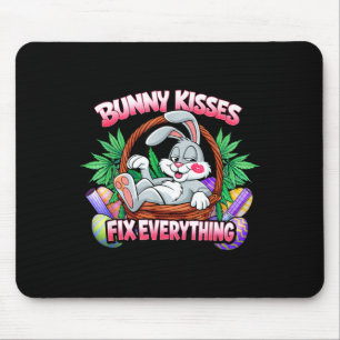 Mousepad Coelhinhos fofos beijos corrigem tudo coelho engra