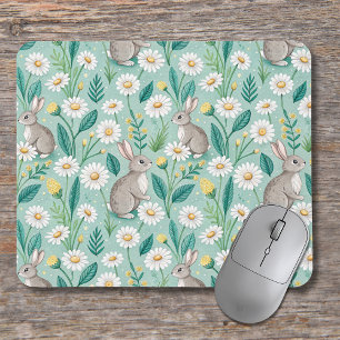 Mousepad Coelhinhos Fofos Sentados Entre Margaridas Brancas