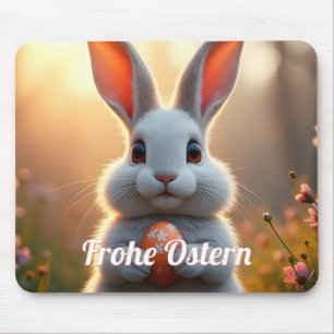 Mousepad Coelho alegre da Páscoa no encanto da primavera