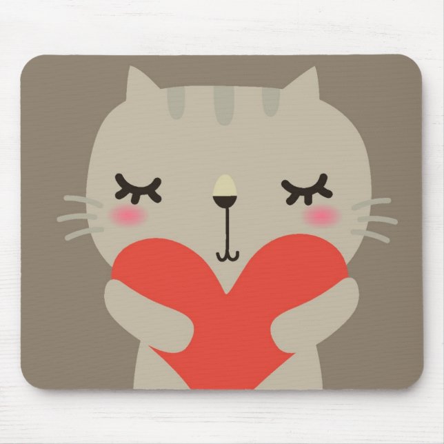 Mousepad Coelho bonito com amor (Frente)