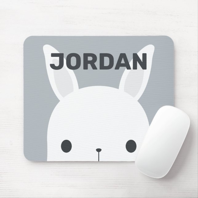 Mousepad Coelho Bonito com Nome Personalizado (Com mouse)