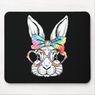 Mousepad Coelho Bonito Rosto Cara Tie Dye Gles Garota Feliz