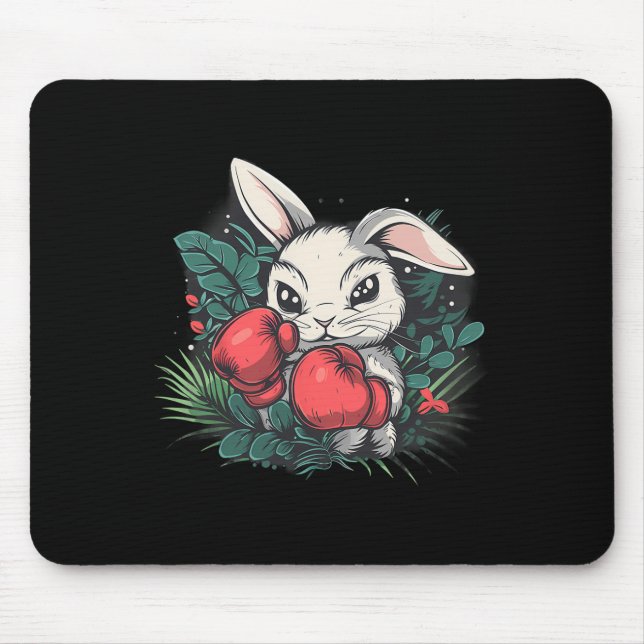 Mousepad Coelho Boxeando Com Luvas de Boxe Kickboxing Engra (Frente)