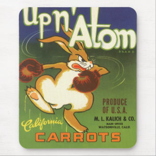 Mousepad Coelho Boxing de Etiquetas de Vintage, Arrastões A