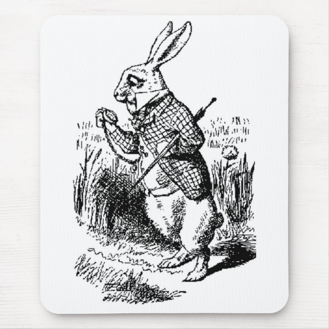 Mousepad Coelho branco - Alice no país das maravilhas (Frente)