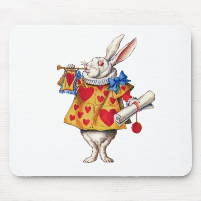 MOUSEPAD COELHO BRANCO DO ALICE NA MARINHA (Frente)