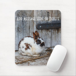 Mousepad Coelho Branco e Castanho na Fazenda