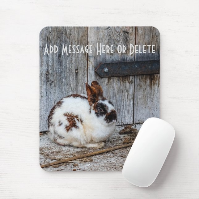 Mousepad Coelho Branco e Castanho na Fazenda (Com mouse)