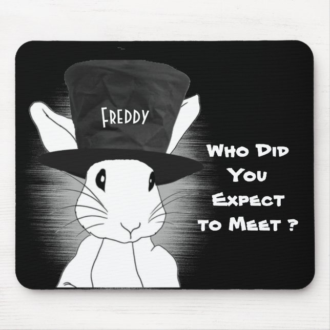 Mousepad Coelho Branco que você esperava encontrar o texto  (Frente)