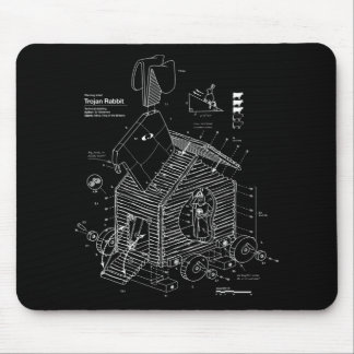 Mousepad Coelho Cavalo de Troia Blueprint Engraçado