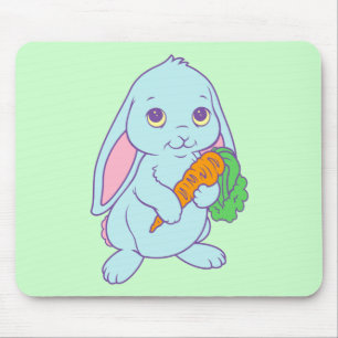 Mousepad Coelho Coelho de Desenho Animado Fofo Kawaii Cenou