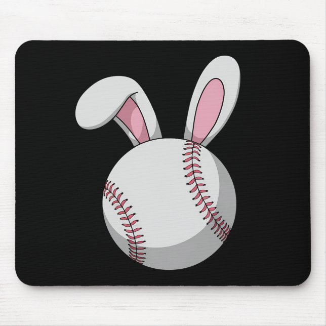 Mousepad Coelho de Beisebol de Páscoa Orelhas de Coelho Fof (Frente)