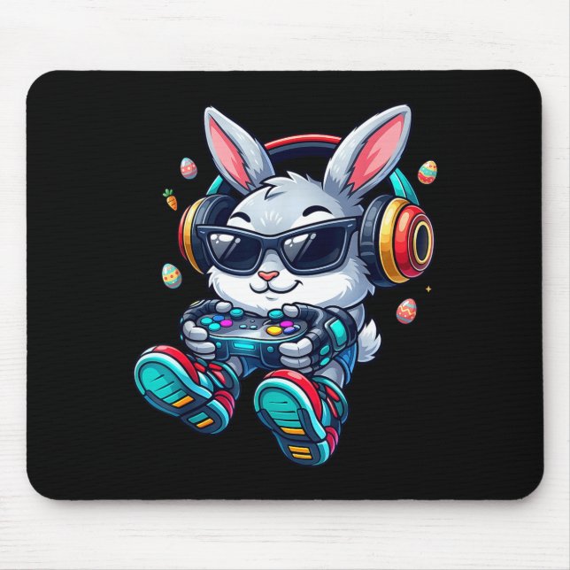 Mousepad coelho de ovos de caça de videogame de Páscoa jogo (Frente)