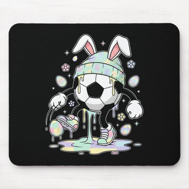 Mousepad Coelho de Páscoa de Futebol Ovo Drip Sorvete Menin (Frente)