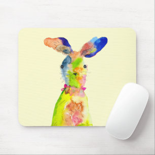 Mousepad Coelho de Páscoa fofo arte aquarela