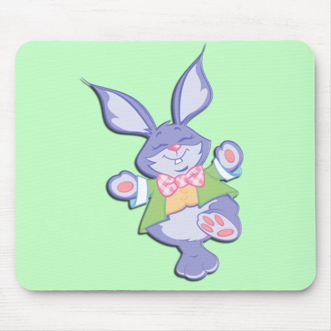 Mousepad Coelho de Páscoa Roxo Dançante de Menta (Frente)