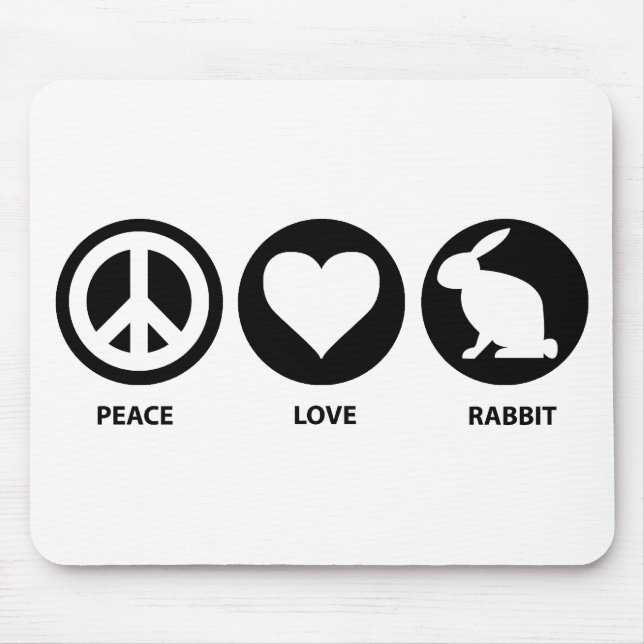 Mousepad Coelho do amor da paz (Frente)