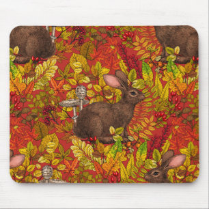 Mousepad Coelho do outono em vermelho
