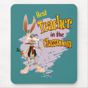 Mousepad Coelho Engraçado Melhor Professor da Sala de Aula