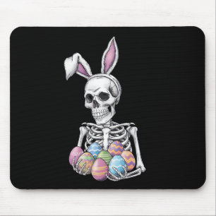 Mousepad Coelho Esqueleto Segurando Ovos de Páscoa Coelho D