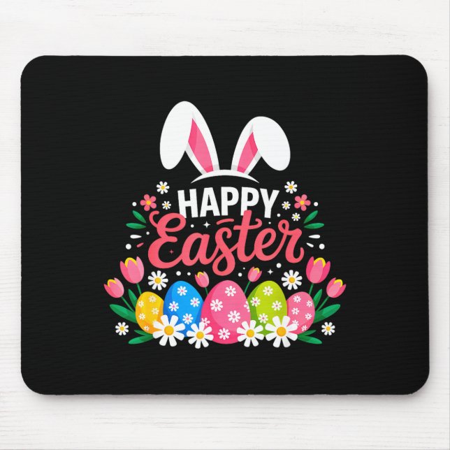 Mousepad Coelho Feliz Páscoa Primavera Ovo Dia das Mulheres (Frente)