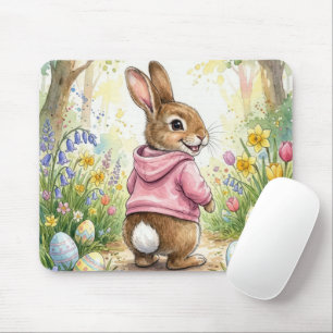 Mousepad Coelho Fofo Em Um Jardim De Páscoa