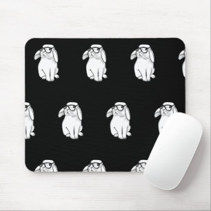 Mousepad Coelho hipster Engraçado Coelho Com Óculos Anime B