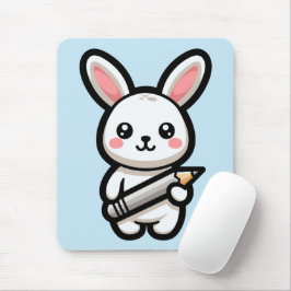 Mousepad Coelho Kawaii Estudioso