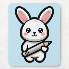 Mousepad Coelho Kawaii Estudioso